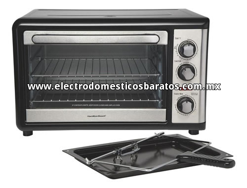 Horno Eléctrico Hamilton Beach Acero Inoxidable con Negro