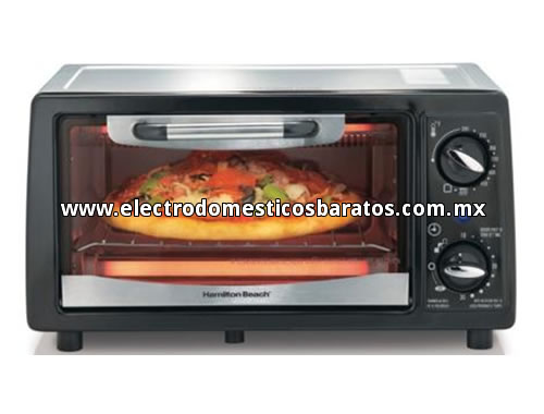 Horno Eléctrico Económico Hamilton Beach Negro y Acero Inoxidable