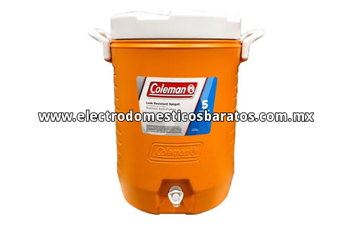 Termo Economico de 1/3 de Galón Marca Coleman Color Rojo con Tapa Blanca